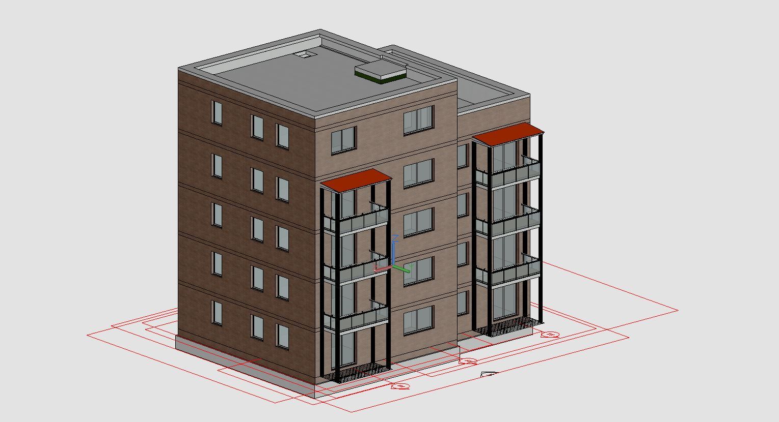 Gerberstraße 2 - geplante Außenansichten des Mehrfamilienhauses - Ansicht Nord-Ost