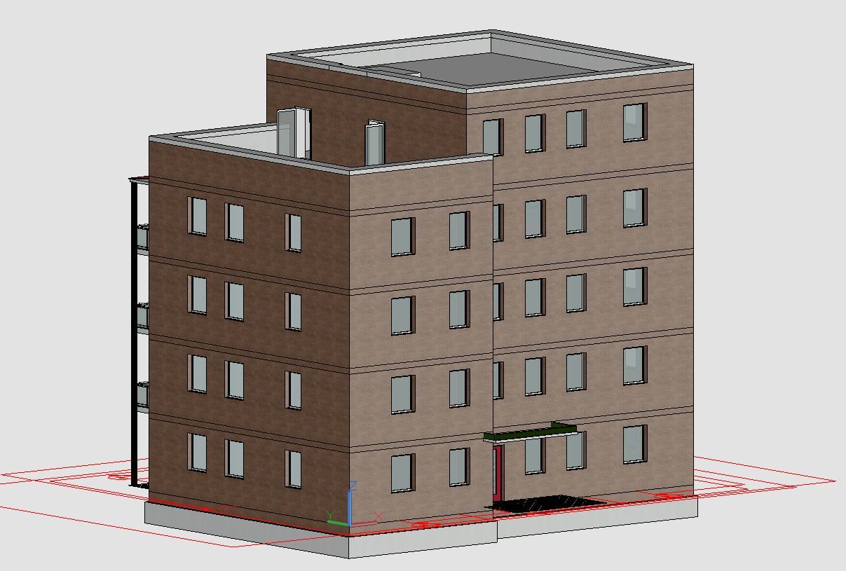 Gerberstraße 2 - geplante Außenansichten des Mehrfamilienhauses - Ansicht Süd-West