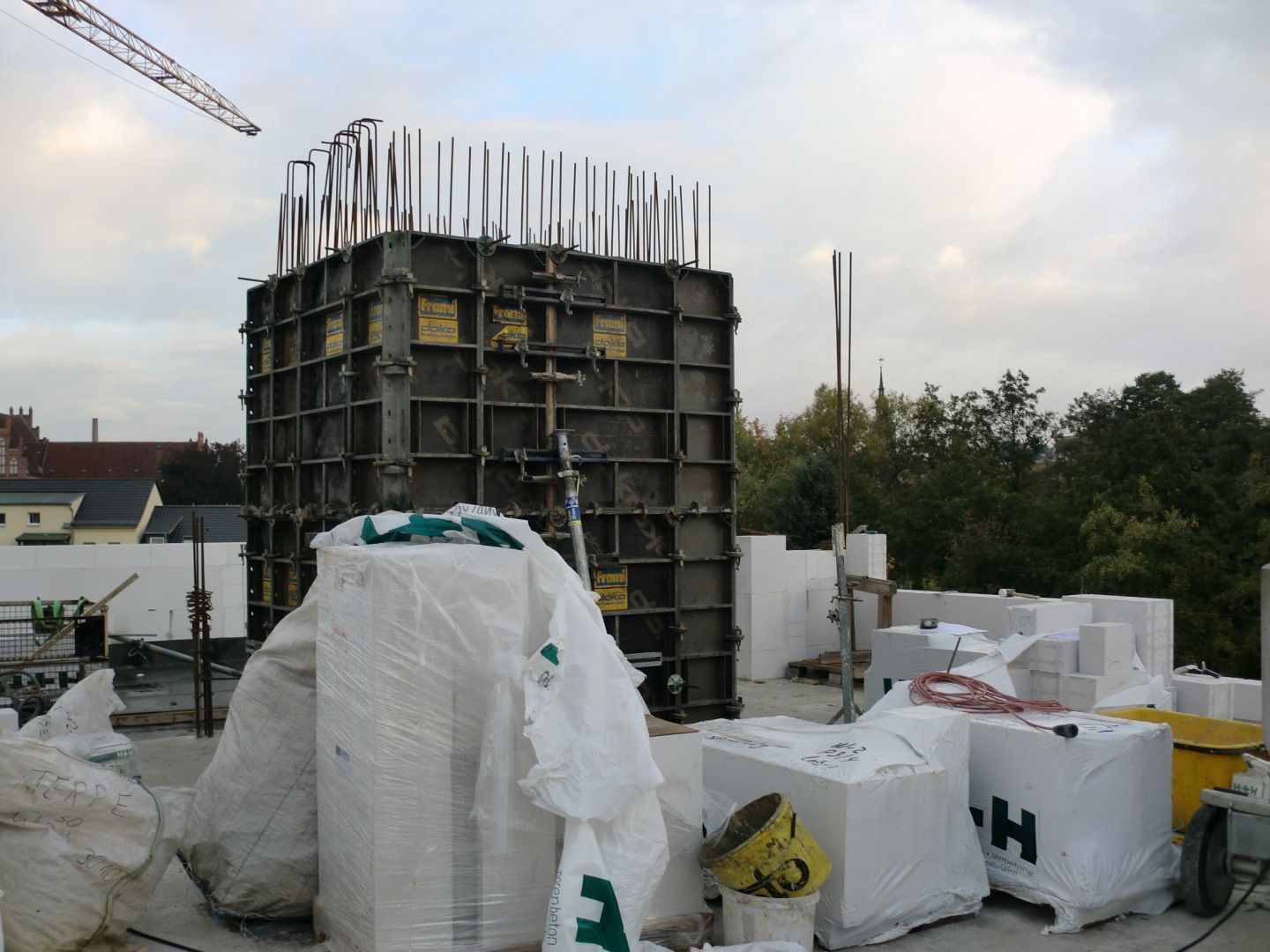 Gerberstraße 2, Bautenstand per 12-10-2021 - Schalung für Aufzugsschacht